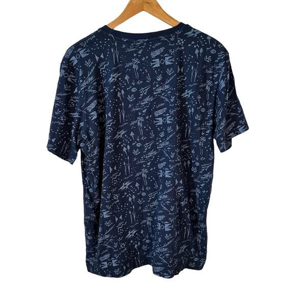 MBX Men's Graphic Cotton Crew Neck Short Sleeve T-Shirt Blue Size Large - Picture 2 of 7